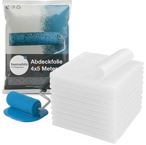 6x Malerplane 4x5 meter - Abdeckfolie - transparent & extra stark - als Malerfolie & Malervlies - Abdeckplane für Umzug & Renovierung