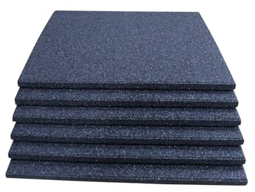 LANDGRID 6X Spielplatzmatten 50x50x4cm Schwarz Fallschutz Gummiplatten Schaukel Rutsche Garten
