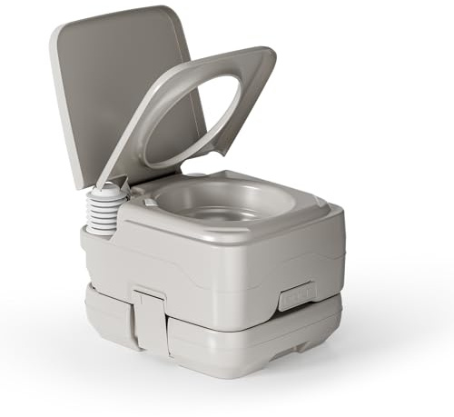 Wiltec Mobile Campingtoilette 10 l, kompakte Camping Toilette, Camping WC mit manueller Pumpe, leicht zu reinigendes Campingklo für Wohnmobil