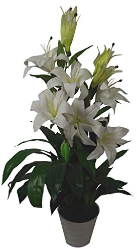 Leaf Künstliche Lilienblume im Stargazer-Stil, 90 cm, Weiß