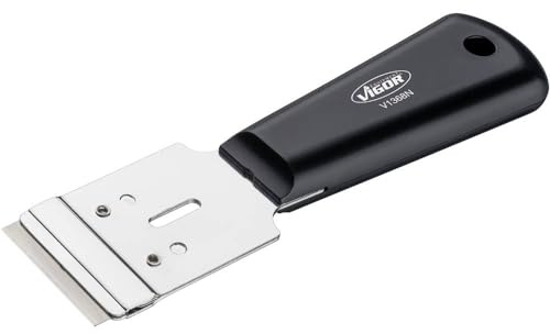 VIGOR Universal Schaber, V1368N, 40 mm, Inklusive einer Klinge | Länge l2 160 mm, 100 g, Meißelbreite 40 mm, 40 mm, Klinge schnell und sicher auswechselbar, Inklusive einer Klinge