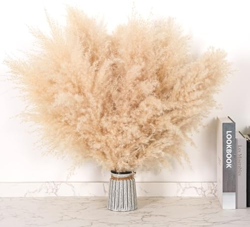 DATEFUN Pampas getrocknete Dekoration, 10 Stück, natürliche getrocknete Blumen, 43 cm – Pampasgras für Boheme, Dekoration, Haus, Deko, Hochzeit, Champetre