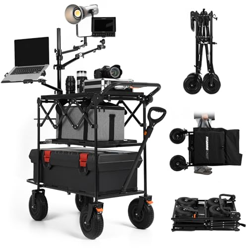 TARION Faltbarer Kamerawagen Filmwagen Fotowagen– Robuster Kamera Rollwagen mit Schwenkrädern, Hohe Tragkraft für Film, Studio & Bühne – Profi Videowagen für Fotografen & Filmemacher Titanrig Cart