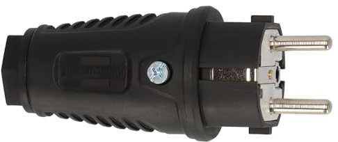Brennenstuhl Schutzkontakt-Gummistecker 230V/16A | IP54, für den Außenbereich geeignet, ideal für den Anschluss eines Verlängerungskabel oder für die Reparatur