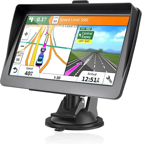 7 Zoll GPS-Navigationsgeräte für Auto/LKW/Camper 2026 mit Europa-Karte – Sprachführung, POI & Tempowarnung, Lebenslange Kostenlose Kartenupdates