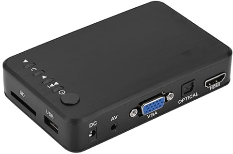 Garsent Multimedia-Player, 1080p HD - und Video-Multimedia-Player Unterstützt USB, SD-Karte, Robusten Druck mit IR-Fernbedienung, (EU-Stecker)