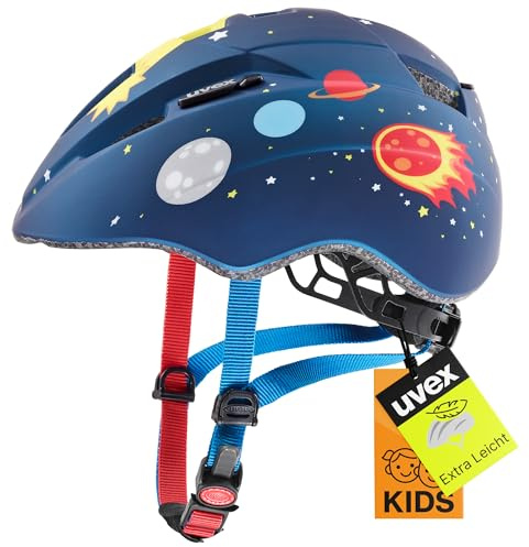 uvex Kid 2 cc - Leichter Fahrradhelm für Kinder - individuelle Größenanpassung - waschbare Innenausstattung - Dark Blue Rocket matt - 46-52 cm