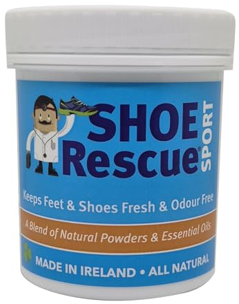 Schuh-und Fußpuder 100g - Fußgeruch-Entferner und Eliminator - Entwickelt von einem registrierten Fußpfleger Shoe Rescue ist ein völlig natürliches Mittel um stinkende Schuhe und Füße zu beseitigen...