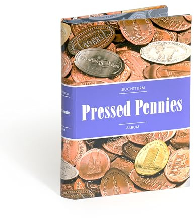 Leuchtturm 342625 Album Pressed Pennies Sammelalbum für Elongated Coins, Quetschies, Presslinge und Souvenir Münzen