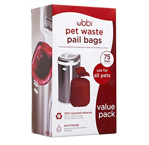 Ubbi Pet Waste Pail, Cat Litter Disposal System, Odour Locking, Chrome