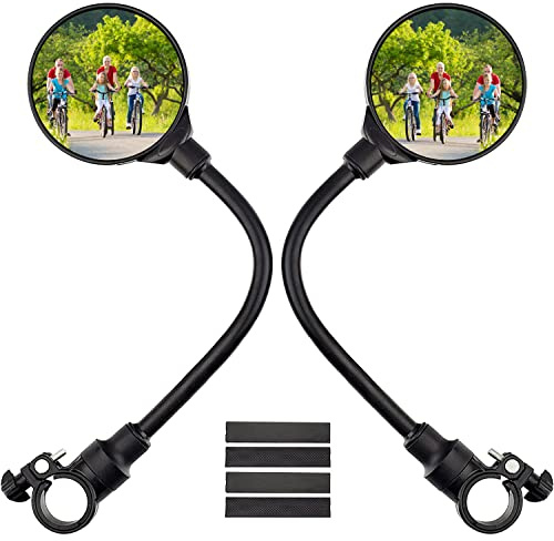 Fahrradspiegel, 2 Stück 360° Einstellbar und Drehbar Rückspiegel, Sicherer Convex Mirror für 22-32mm Lenker, Fahrradlenker End Spiegel für Fahrrad, Mountainbikes, Rennräder