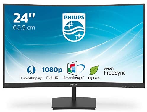 Philips 241E1SC - 24 Zoll FHD Curved Monitor, FreeSync (1920x1080, 75 Hz, VGA, HDMI) schwarz