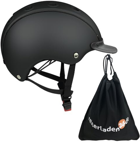 Casco - Kinder Reithelm Choice Turnier inkl. Schutzbeutel RL24 Edition – Reitkappe Mädchen & Jungen – ergonomischer Helm zum Reiten, Fahrrad- & Skifahren – Schwarz – S (52-56cm)