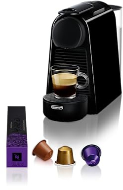 Nespresso De’Longhi Essenza Mini Kaffeekapselmaschine schwarz | 19 Bar Pumpendruck | 0,6l Wassertank | für Espresso & Lungo | kleine Maschine – große Kaffeemomente | EN85.B