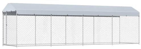 vidaXL Outdoor Hundezwinger mit Überdachung 760x190x225 cm Hundehütte Hundekäfig