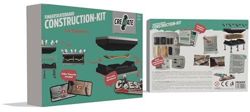 CRESKATE Fingerboard Bausatz – DIY Fingerboard Construction Kit für Anfänger, inkl. Mold (Presse), Holzlagen, Trucks, Wheels & Video-Anleitung – Made in Germany