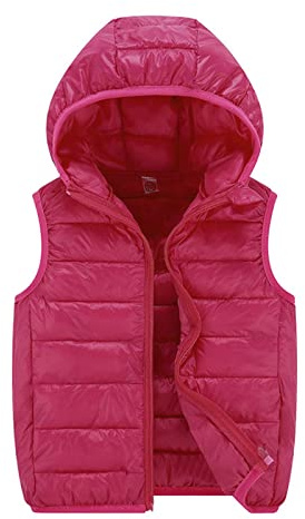 Kinder Steppweste Ärmellos Weste Leichte Jungen Mädchen Winter Warm Gefütterte Jacke Hoodie Sportweste Übeergangsweste Softshell Weste Reißverschluss Wintermantel Reitweste Dünne Wintermantel