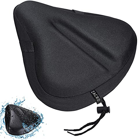 Zacro Sattelbezug Gelüberzug für den Fahrradsitz Indoor Cycle Sattelbezüge mit wasserdichter Sattelschutz Polstersattelüberzug Perfekte für Männer, Frauen und Kinder (29 x 27cm)