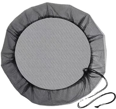 Regentonnennetz mit Kordelzug, Schutz für Regenfanggeräte, verstellbare Netzabdeckung für runde und eckige Eimer(150cm)