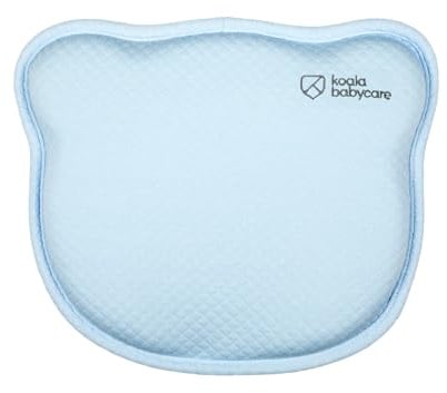KOALA BABYCARE Babykissen Plagiozephalie, abnehmbar (mit Zwei Kissenbezügen), hilft EIN Plattkopfsyndrom vorzubeugen und zu behandeln. Aus Memory Foam - Blau