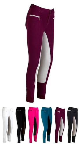 RL24 - Kinder-Reithose Flex Basicline – viele Farben & Größen | Reiterhose für Mädchen & Jungen – 3/4 Besatz aus Wildlederimitat – atmungsaktiv & elastisch – Reitleggings