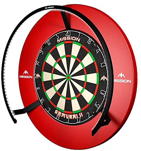 Mission Darts TOR270 Torus 270 | Dartscheibe LED Beleuchtungssystem mit leicht zugänglichem Bereich für uneingeschränktes Spielen, sandgestrahlt schwarz
