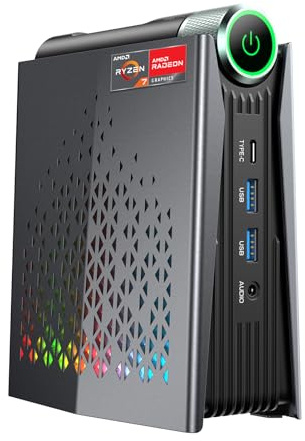 ACEMAGICIAN S3A Mini PC Gaming,AMD Ryzen 7 8745HS (8C/16T,bis zu 4,9 GHz),16GB DDR5 5600MHz 512GB NVME PCIe4.0 SSD,Radeon 780M, Micro Desktop Computer mit 3-Modi-Anpassung|RGB|WIFI6|Dual Lüfter