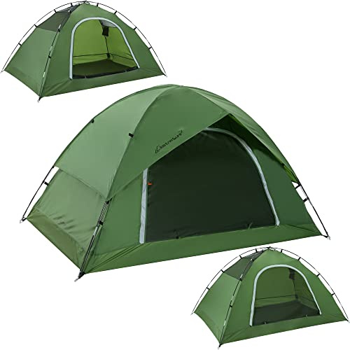 Clostnature 2 Personen Zelt für Camping - Wasserdichtes Outdoor 2 Mann Zelt Leichtes Kuppelzelt für 2 Personen, Kompakt Zelt mit Kleinem Packmaß für Familie, Strand, Festival