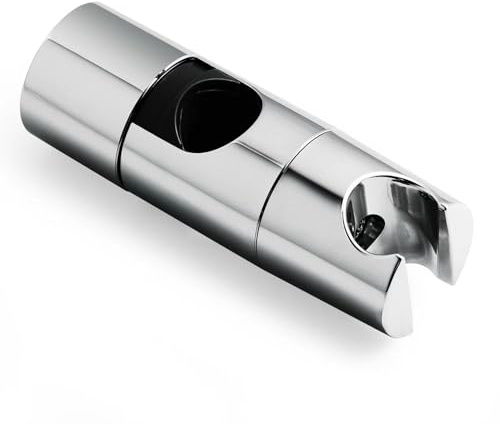OFFO Handbrause Halterung 19-25 mm Verstellbarer Durchmesser, Duschbrausehalterung für Schiebestange einstellbar, Schieberklemme Bad Ersatz, Sprayer Halter, glänzend Chrom