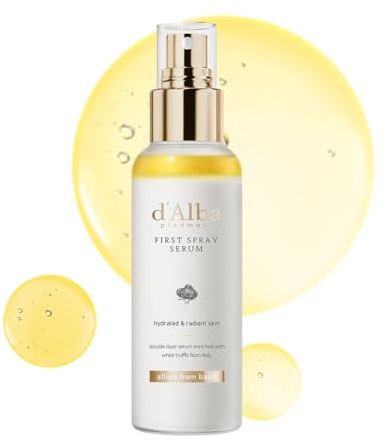 d'alba Italian weiß Trüffel First Spray Serum Sprühen Serum, Feuchtigkeitsspendendes-GesichtsSprühen, Tensidfreies, Sprühen für Strahlende Haut, Hautberuhigendes, Vegan, Koreanische Hautpflege (100ml)