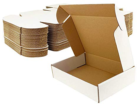 Giftgarden Versandkarton, 229 x 153 x 51 mm, 25 Stück, faltbar, Weiß