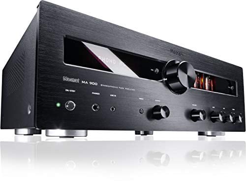 Magnat MA 900, schwarz - robuster Stereo Hybrid-Verstärker mit hochwertiger Aluminium-Front und hoher Ausgangsleistung für perfekten Stereoklang