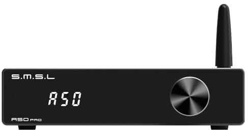 S.M.S.L A50 Pro Verstärker, LPF & HPF, 2.1 Kanal Audio, 100W Bassausgang, HiFi Bluetooth 5.0 Stereo Audio, HDMI (ARC) Unterstützung, Passiver Subwoofer, MA12070P*2 Chip