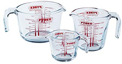 Pyrex – Messkrug aus strapazierfähigem Glas, Glas, durchsichtig, Set 3 pièces