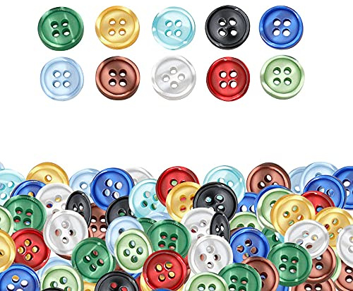 Niaciswe 250 Stück Knöpfe knopf Basteln Knopf Bunt 10 Candy Farben Knopfsortiment 11,5mm Knoepfe Basteln Kleine zum Nähen Craft Harz Buttons Rund ​für Batelknöpfe Keidung DIY Geschenk Deko