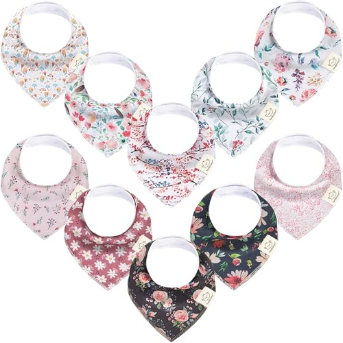 KeaBabies Baby Bandana Sabber-Lätzchen für Mädchen, Junge (Tea Party) | Super Absorbierende Halstuch, Bio-Baumwolle Baby Lätzchen, Baby Bandana Lätzchen für Säuglinge, Neugeborenes Sabberlätzchen