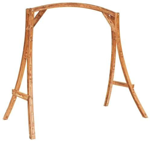vidaXL Bugholz Schaukelgestell Holzgestell Gestell Rahmen für Hollywoodschaukel Gartenschaukel Schaukelbank Schaukel Teak-Finish Massivholz