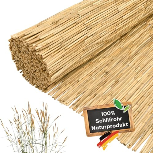 Coradoma Schilfrohrmatte Sichtschutz in 12 Größen | 140x600cm | Sichtschutzmatte aus Schilfrohr für Balkon, Garten und Terrasse | natürlicher Zaun Sichtschutz