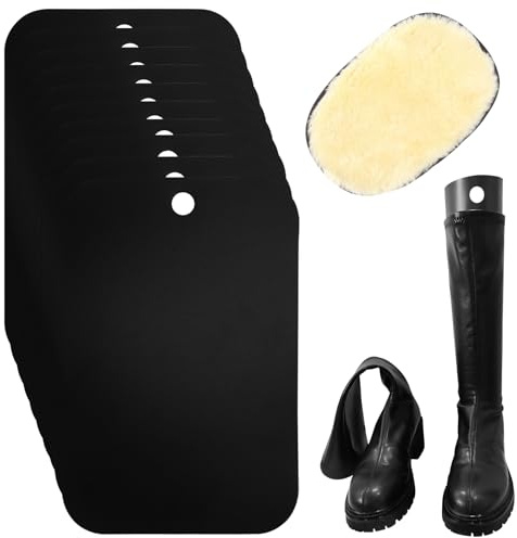 Rierousy 10 Stück Kunststoff Stiefelspanner, Hohe Stiefelformer Formeinsätze, Stiefelform Einsätze Schwarz, Hält die Stiefel Aufrecht für Damen Und Herrenstiefel (32cm)