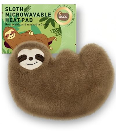 uncn Sloth Körnerkissen 660g, Wärmekissen Mikrowelle Nacken Schulter für Feuchtwärmetherapie, groß Körnerkissen Mikrowelle mit waschbarem Bezug