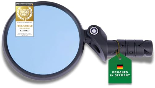 CONTEC E-View XS Fahrradspiegel, E-Bike Rückspiegel mit Edelstahllinse Ø 62 mm, Glare oder Dazz Linse, Lenker-Innenklemmung Ø 16 mm, rechts & links montierbar, robust & schwarz