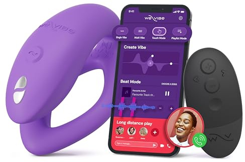 We-Vibe Sync O Paarvibrator - Ferngesteuerter C-Shape-Vibrator für Frauen - App-gesteuertes, tragbares, vibrierendes Sexspielzeug - G-Punkt- und Klitoris-Stimulation - wasserdicht & aufladbar - Lila