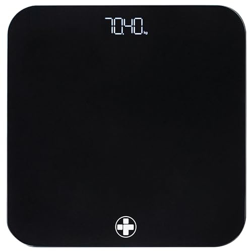 Reliance Medical Digitale Körperwaage, Professionelle Waage mit LED-Anzeige, Ultraflaches Design, Präzises Gewichtsmanagement, Badezimmerwaage, Größe L 26cm x B 26cm x H 2,3cm, 1 Stück