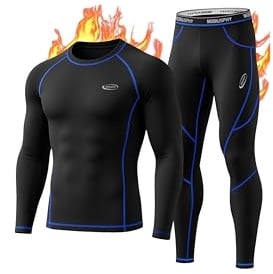 MOBIUSPHY Thermounterwäsche Herren, Funktionsunterwäsche Skiunterwäsche Winter Thermowäsche Set Warm Weich Funktionswäsche atmungsaktiv Thermo Unterwäsche Thermounterhemd Thermounterhose für Männer L
