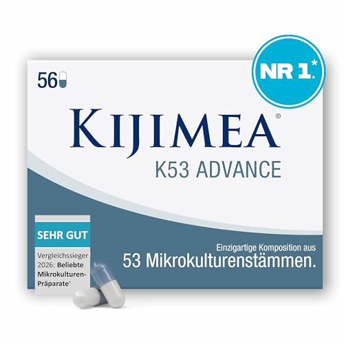 Kijimea® K53 Advance – Darmbakterien Kapseln hochdosiert | 53 Bakterienstämme aus der Darmflora | mit Biotin & Niacin | >500 Milliarden KBE je Packung | laktosefrei | glutenfrei - 56 Kapseln