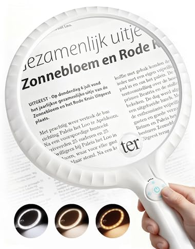 ARTDOT Leselupe mit Licht für Senioren Groß, 10X 20X Wiederaufladbare Lupe mit Licht, Handlupe für Lesen Juwelier Modellbau Bastel, Opa Oma Senioren Geschenk