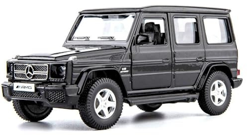 RMZ City 1/36 Skala Mercedes Benz G63 Casting Car Modell, Zink Legierung G Wagon Spielzeugauto für Kinder, Pull Back Fahrzeuge Spielzeugauto für Kleinkinder Kinder Jungen Mädchen Geschenk (Schwarz)