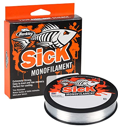 Berkley Sick Nylon-Angelschnur – Monofil-Angelschnur mit geringer Dehnung, wenig Drall, abriebfest und perfekt zum Süßwasser- oder Meeresangeln