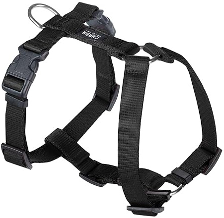 Chaba Guard Hundegeschirr für mittelgroße Hunde mit Kontrolle, Anti-Zug & Würgen, Verstellbar, Komfortabel und Leicht, Classic Step-in Brustgeschirr, Laufgeschirr, Dog Harness, Größe L, SCHWARZ