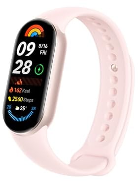 XIAOMI Smart Band 9 Fitness Tracker, AMOLED Display with 1200 Nits, Sp02 Tracking, Sleep and Heart Rate Monitor, Notifications, 5ATM Waterproof, Mi Fit App, Mystic Rose